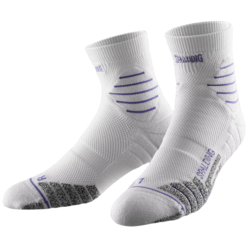 SPALDING Men's Mid-Calf Basketball Socks Cushioning Thickened Terry Anti-Slip Warm Youth Sports Socks Classic White