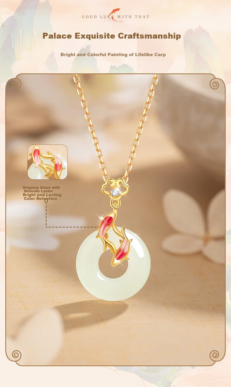 ALLOVE Pure Silver Necklace for Women, 2026 New Style Hetian Jade Peace Buckle Pendant, Collarbone Chain, Birthday Gift for Girlfriend Or Wife 6