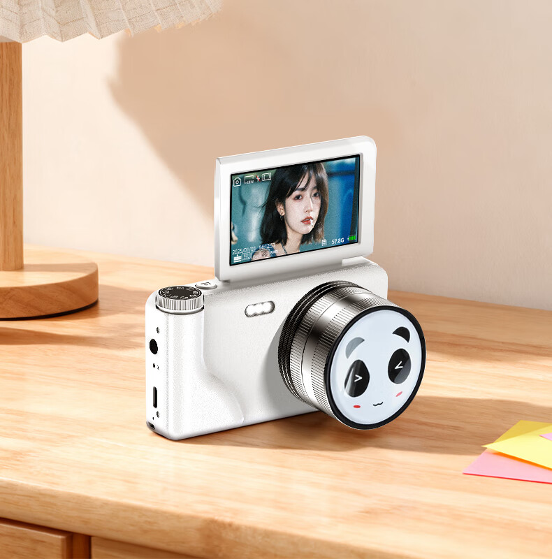 FAMUEccd Student Digital Camera with Panda Lens Cap Protective Cover Birthday Gift for Girls 2