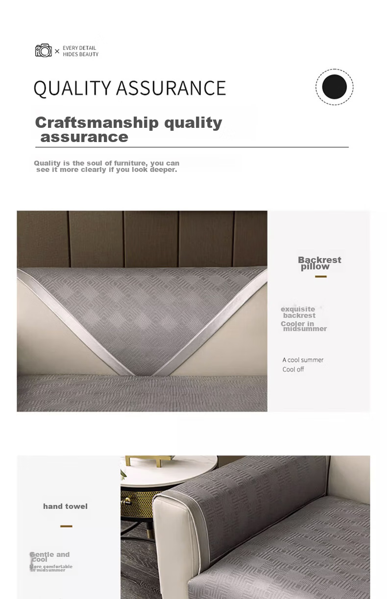 AVIVI Ice Silk Sofa Cushion, Summer Cooling Mat, Sofa Cover, Armrest Cover, Sofa Towel, 90*90 Cm, Zhi Xia 13