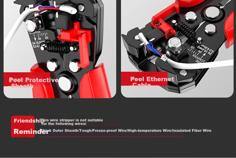 DELIXI ELECTRIC Multifunctional Wire Stripper, Automatic Wire Puller, Terminal Crimping Pliers, Fiber Optic Cable Stripper, Cable Pe 5