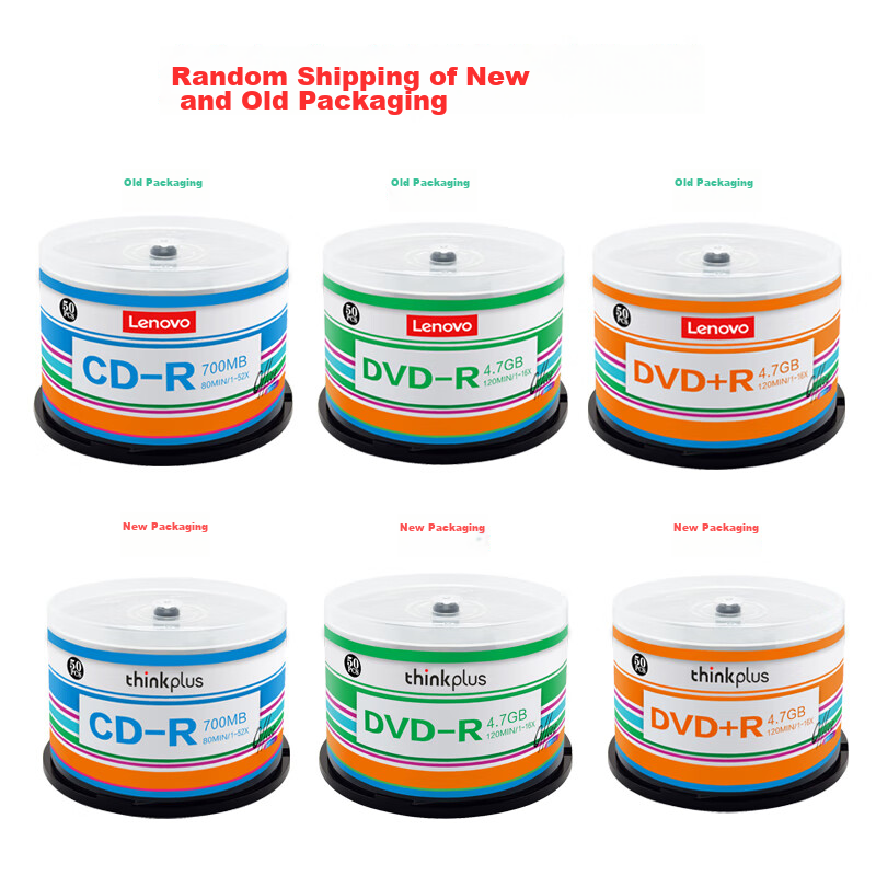 Lenovo DVD+R Discs, 16x Speed, 4.7GB Capacity, Archive Series, 50 Pieces in A Barrel, Blank Optical Discs 1
