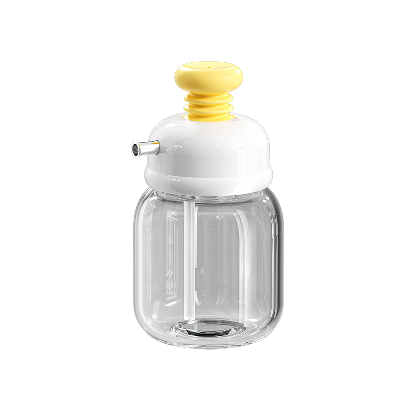 Baijie Press Oil Control Bottle Quantitative Food-Grade Glass Oil Dispenser Kitchen Leak-Proof Vinegar Sesame Soy Sauce Bottle