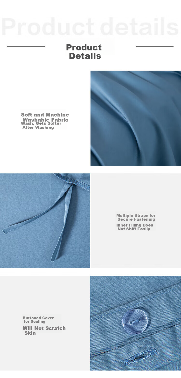 One's Member 50-Count A-Class Pure Cotton Xinjiang Long-Staple Cotton Bedding Set: Duvet Cover, Bed Sheet, Pillowcases, And Bed Skirt - Bed Sheet Style - 1.8m - Prussian Blue 17