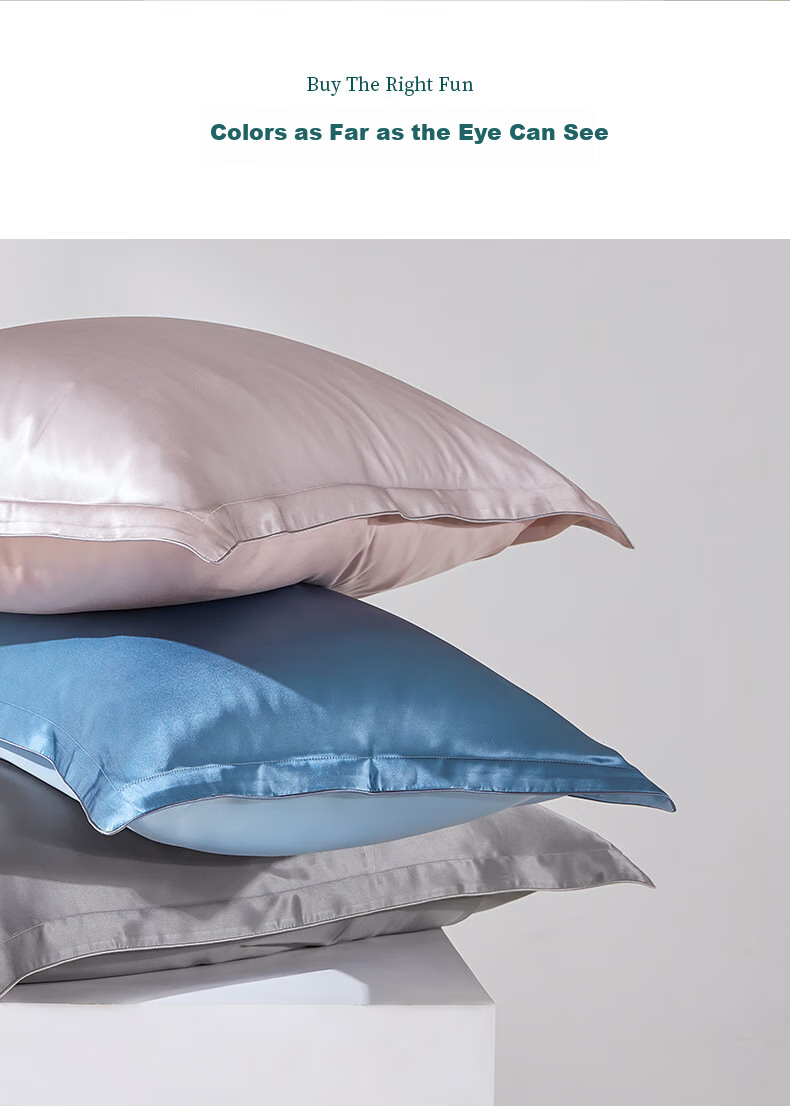 Taihuxue Solid Color Adult Silk Pillowcase, Silk Fabric, Smooth And Soft for All Seasons, Glacier Gray, 48*74 2