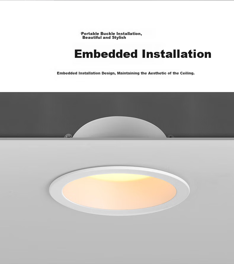 NVC LED Downlight for Living Room, Bedroom, Hallway, Recessed Narrow Edge Full Aluminum Spotlight, 7W Tri-Color Ra95 [Miyue] 11