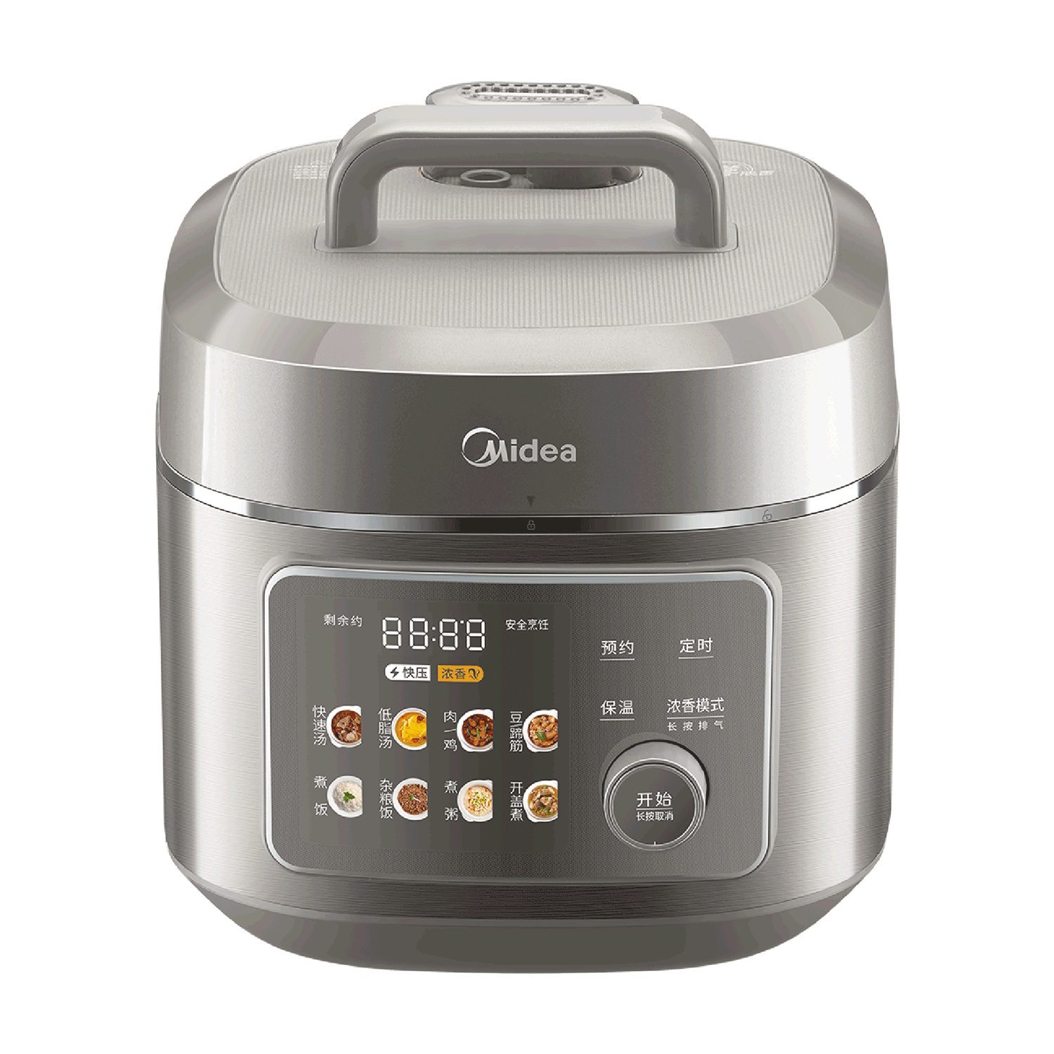 Midea Titanium Zero Fluorine Low-Fat Electric Pressure Cooker, 5L High-Pressure Rice Cooker, 316L Stainless Steel, Fully Automatic Intelligent Reservation Quick Release Air Rice Cooker, Home Use for 4-6 People, Soup Cooking, MY-C5650F
