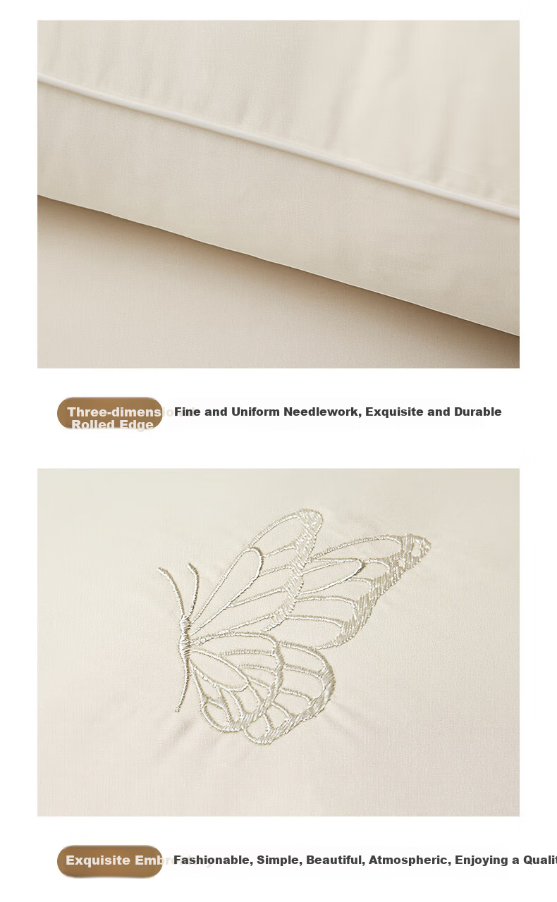Grace Class A Pure Cotton Silk Pillow, Antibacterial Pillow Core, Home Soft Pillow for Adults, Single Pack, 48*74cm 12