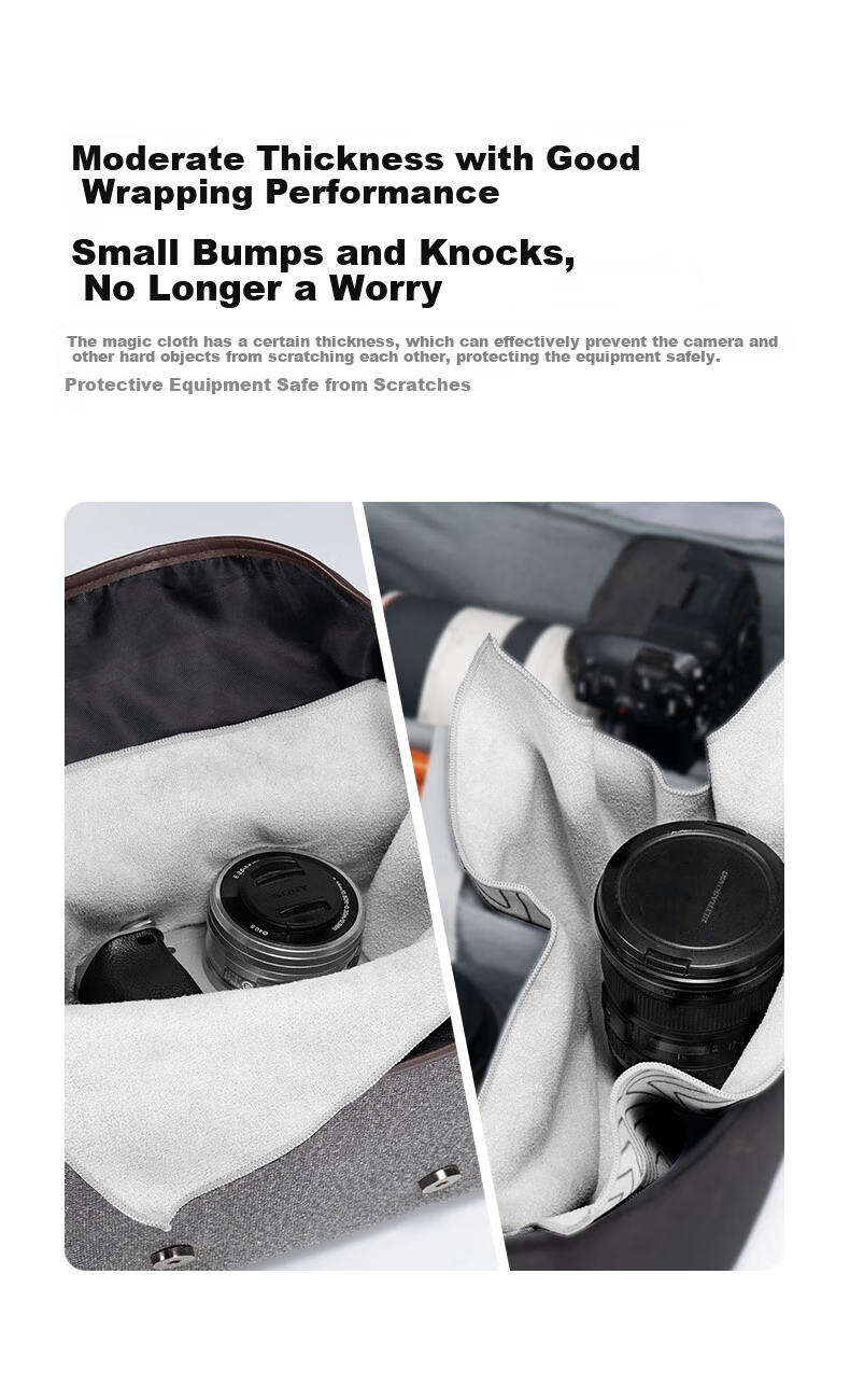 Zhuoer Printed Camera Folding Cloth, P-Shaped Makeup Bag, Magic Cloth, Multi-Purpose Cloth, Mirrorless And DSLR Camera Wrap Cloth, IPad Inner Liner, Microfiber Fabric, Aoyun Gray Magic Cloth, 45*45 5