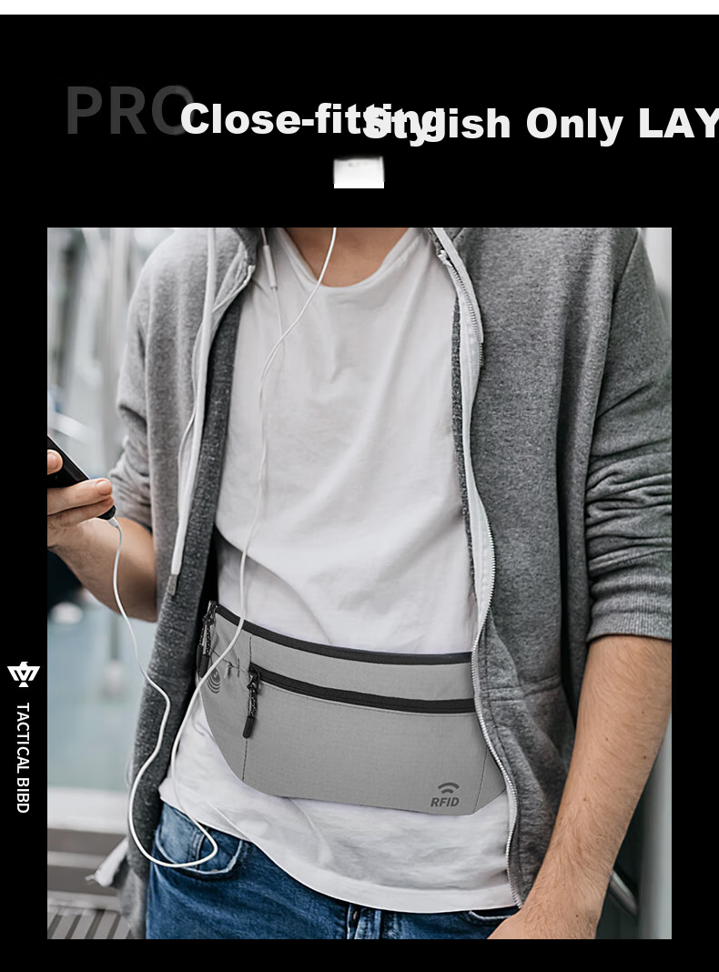 Zhanshuniao RFID | Anti-Theft Waist Bag for Travel, European Tour Invisible Crossbody Bag, Lightweight Phone And Key Holder 6