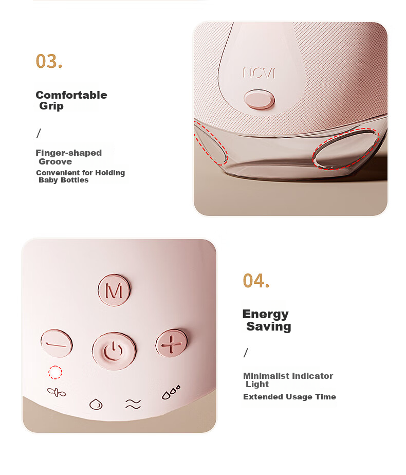 Xenbea Hands-Free Breast Pump, Electric Wearable Portable Fully Automatic Painless Massage Milk Collector Squeezer 8791 29