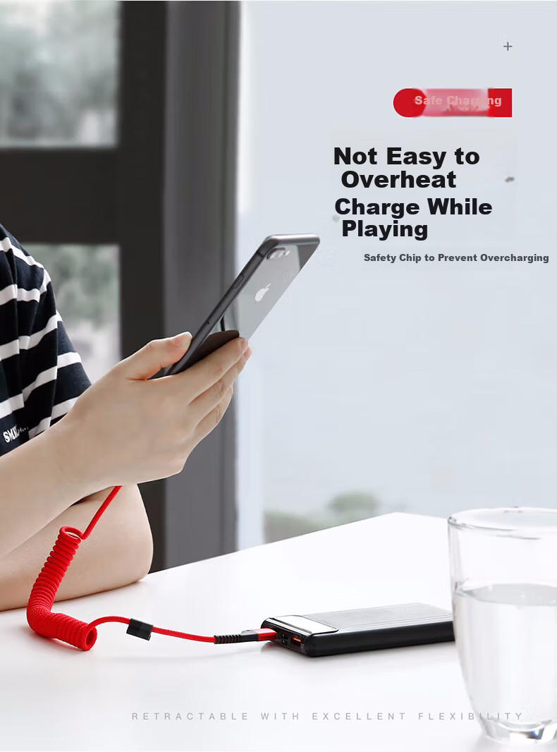 Baseus Apple Data Cable, Spring Retractable Car Phone Charging Cable, Portable Car Charger, Suitable for IPhone14/13/12/11/8Plus/X/iPad/Air/Pro, 1 Meter 6