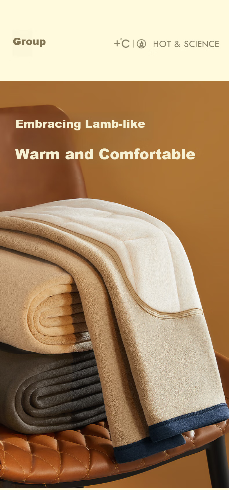 Hengyuanxiang 100% Wool Knee Pads for Men, Warm Pants with Fleece Lining, Thickened Autumn Pants, 10A Antibacterial Cotton Pants for Base Layer in Fall And Winter 14