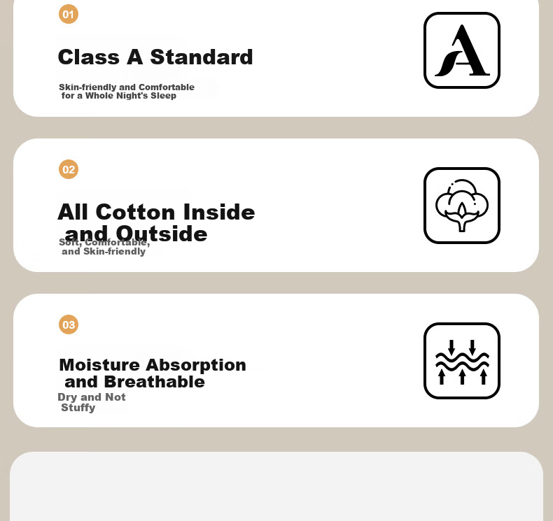 HLA A-Class 100% Xinjiang Cotton Three-Protection Pillow Core 7A Antibacterial Oil-Resistant Fiber Neck Support Pillow for Dormitory 3