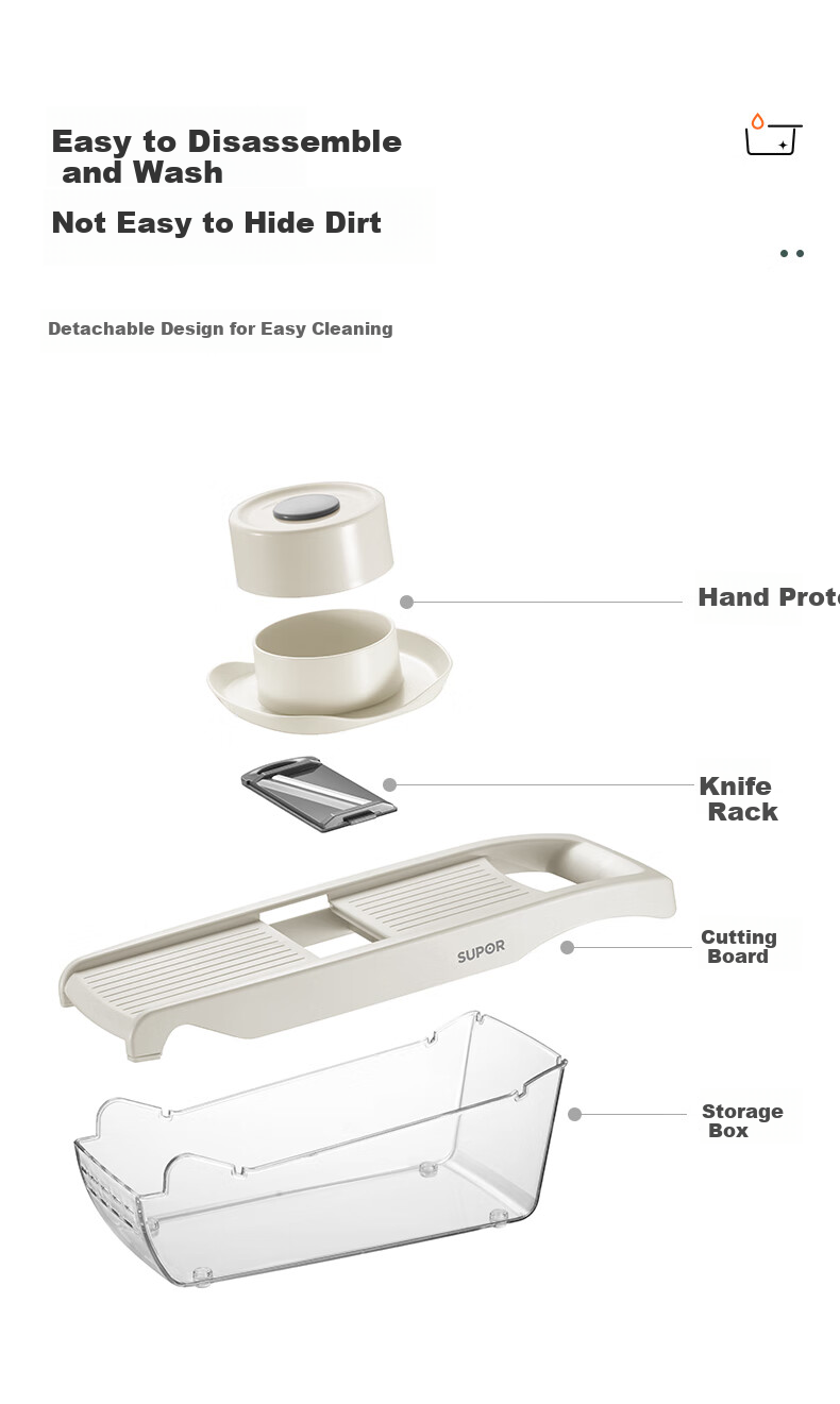 SUPOR Multifunctional Vegetable Cutter, Six-In Shredder, Slicer, And Grater KGF32AC10 14