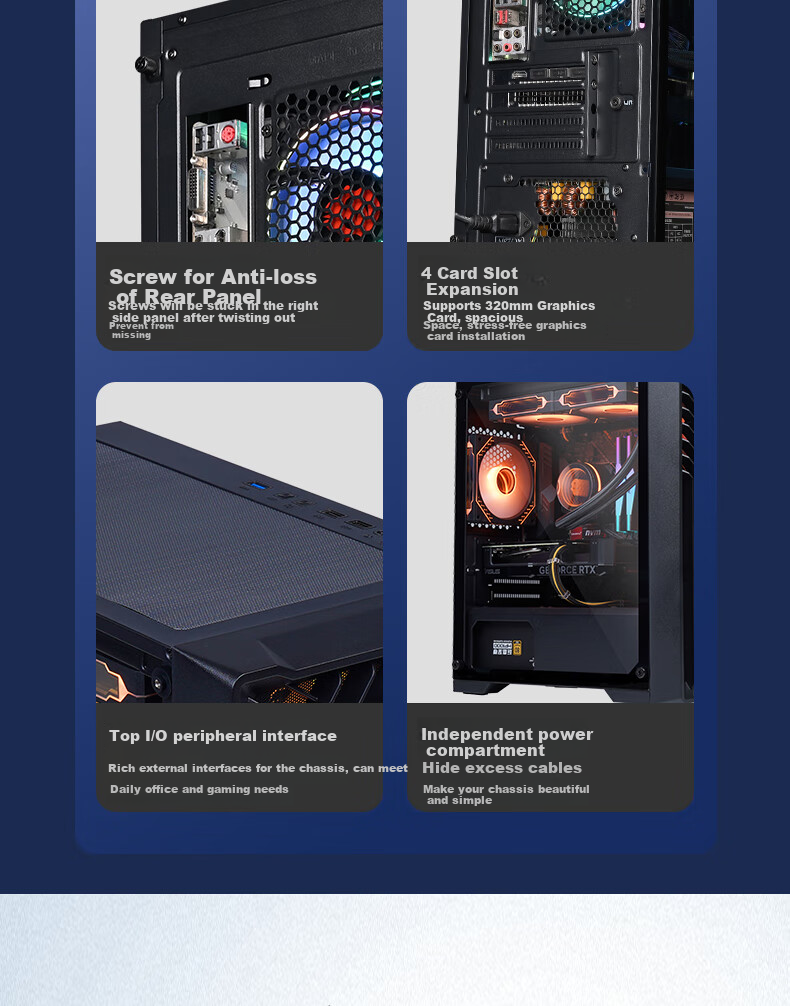 Wanjia Dust-Free Gaming Case White Anti-Dust Gaming And Office Computer Case Supports M-ATX Motherboard/240mm Water Cooling/Tempered Glass Side Panel/Three Dust Filters 6