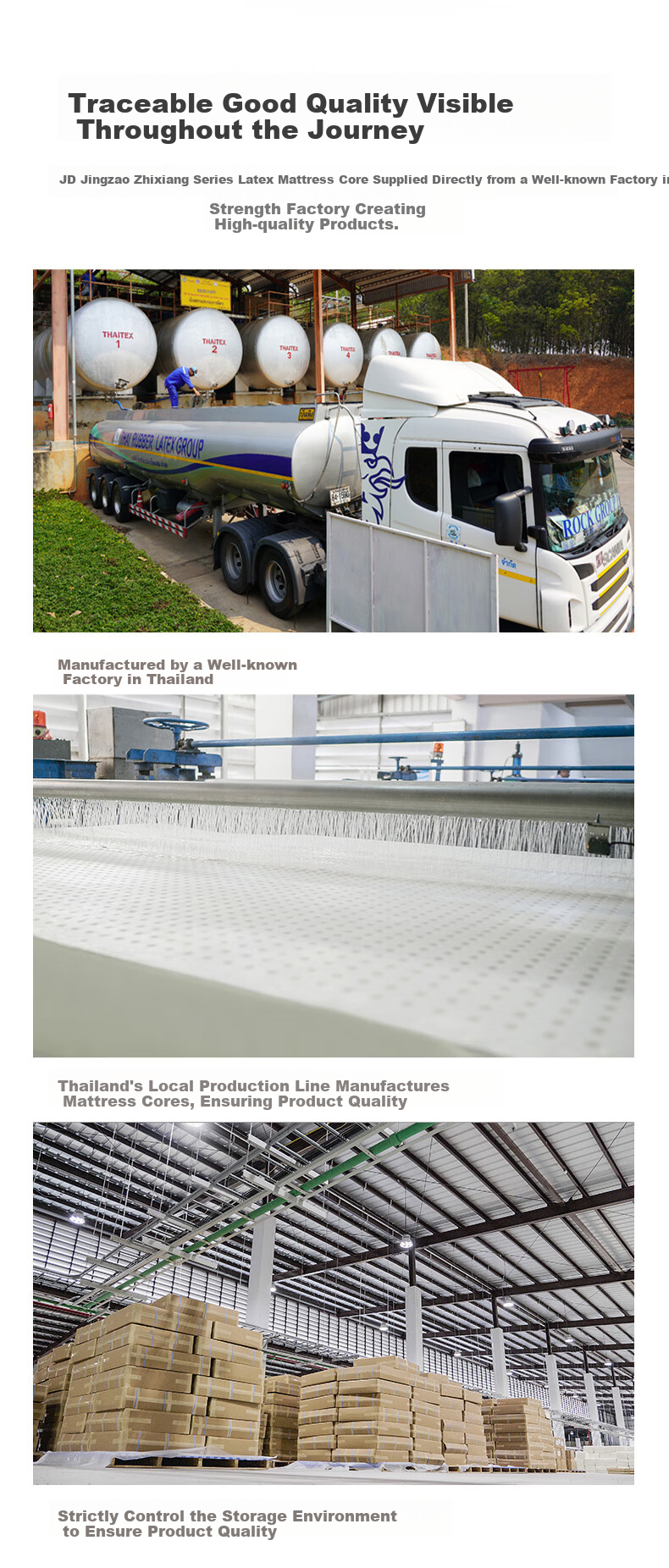 JD Original Premium Latex Mattress, Thai Imported Core 94% Natural Latex, 95D Double Size, 180x200x5cm 9