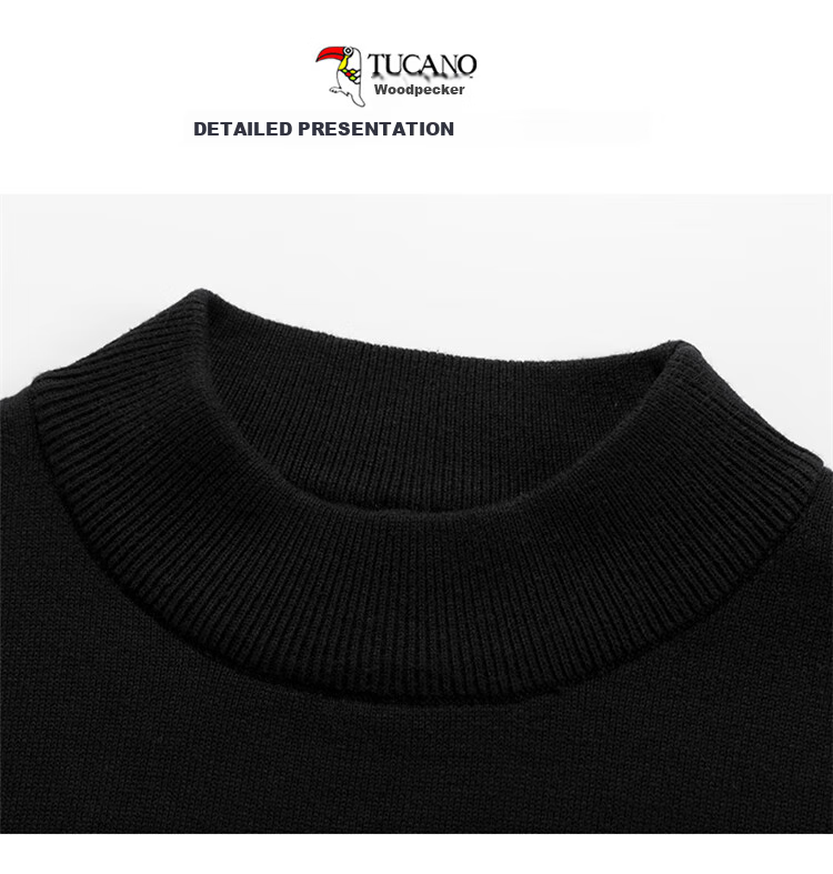 TUCANO Mock Neck Sweater for Men, Fashionable Simple Knit Pullover, Comfortable Warm Versatile Men's Top Base Layer, White L 8