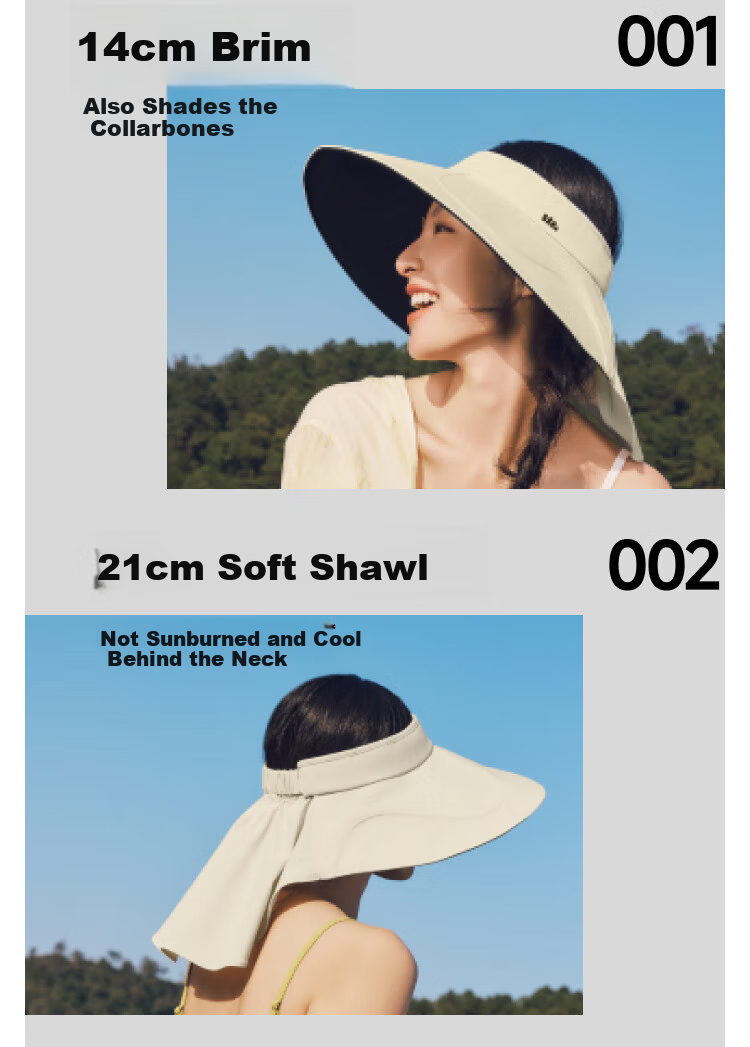 Beneunder Egg Roll Full-Circle Black Rubber Sun Protection Hat, Women's Sunhat, UV-Resistant Visor Cap, Twilight Black 7