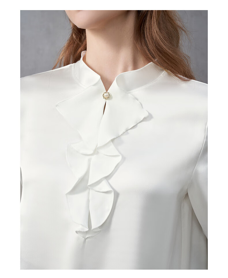 G2000 Satin Ribbon Stand Collar Women's Spring Autumn Silky Long Sleeve Casual Shirt Mall Same Style 11