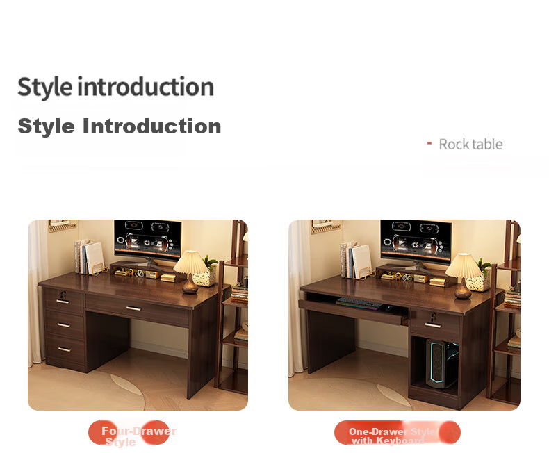 Xinyouliangjia Computer Desk, Desktop Office Desk, Home Writing And Study Desk, Adult Office Desk A095, 120cm with Five Drawers And One Door 14