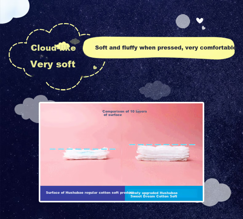 Hushubao Sweet Sleep Cotton Ultra-Long Overnight Sanitary Napkins, Extra Long 400mm, 6 Pieces, Menstrual Pads, Sold by JD Official Flagship Store 3