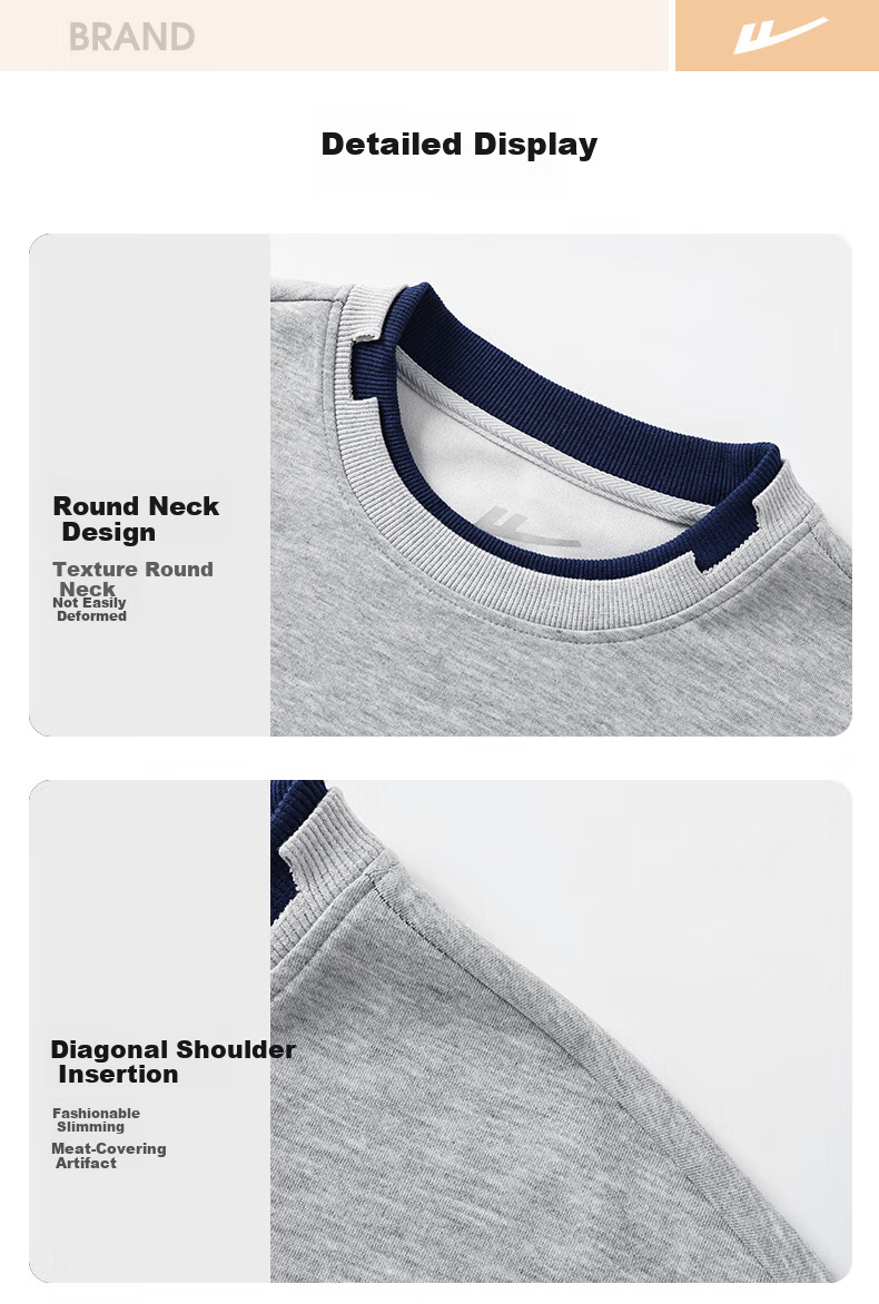 Huili Men's Sweatshirt, Autumn Simple Letter Print Long-Sleeve T-Shirt, Loose-Fitting Top, Round Neck Undershirt, Floral Gray, XL 20