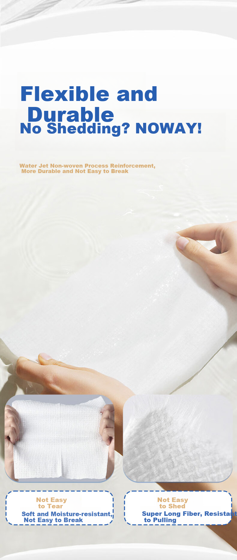 Bubandi Facial Cleansing Wipes, Cloud-Like Softness, Hanging Dispenser, Disposable Face Towels, 520g*1 Pack, Flexible And Durable 5
