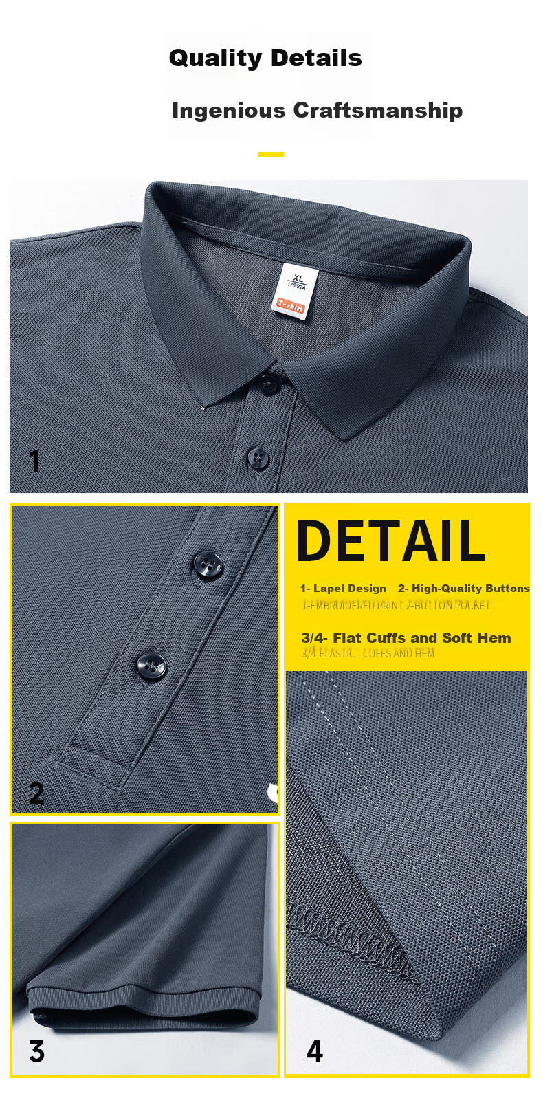 JEEP Men's Short-Sleeve Shirt, Summer Ice-Cool Breathable Comfortable Lapel Top, Versatile Solid Color Polo Shirt, Army Green, Size L 7