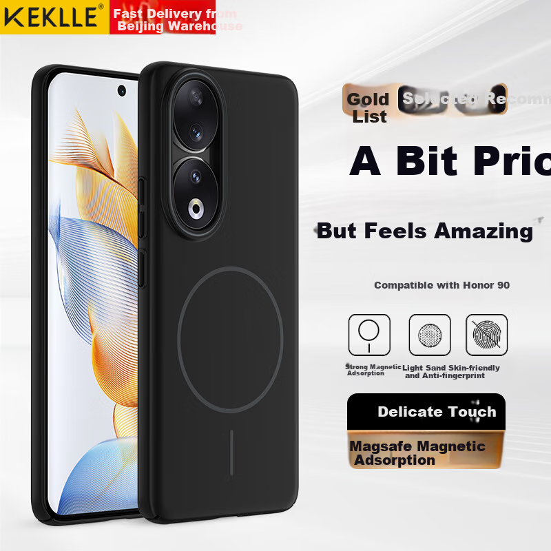 KEKLLE Чехол для Honor 90, Матовый, Противоударный, с Магнитной Беспроводной Зарядкой, Черный