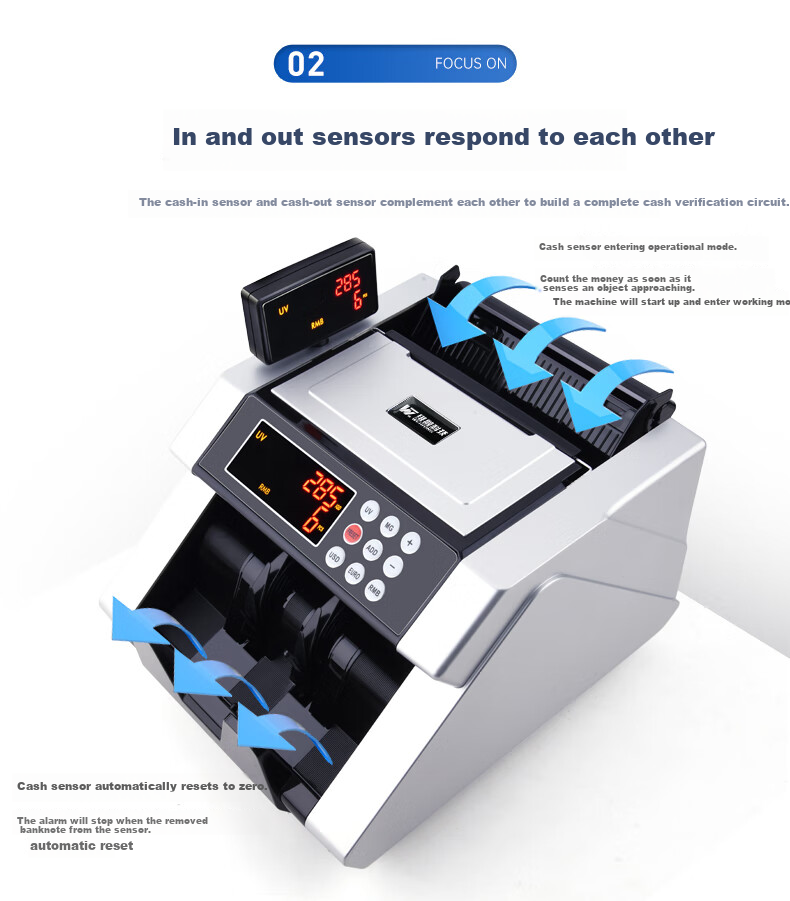 Weirong HK7088(C) Currency Counter, 2025 New Version Commercial Multi-Country Currency Small Class C Egyptian Pound, Euro, Renminbi New Currency, US Dollar American Verify Counterfeit Money Machine 6