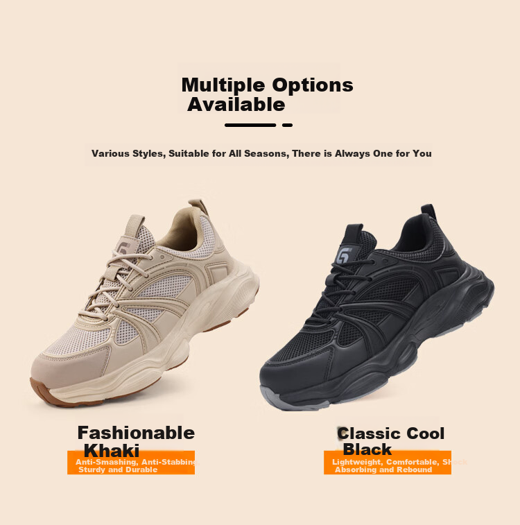 JUNBU Safety Shoes for Men with Steel Toe Cap, Anti-Smashing, Puncture-Resistant, Breathable, Soft Sole, Comfortable Construction Site Work Boots 5008BK Size 41 9