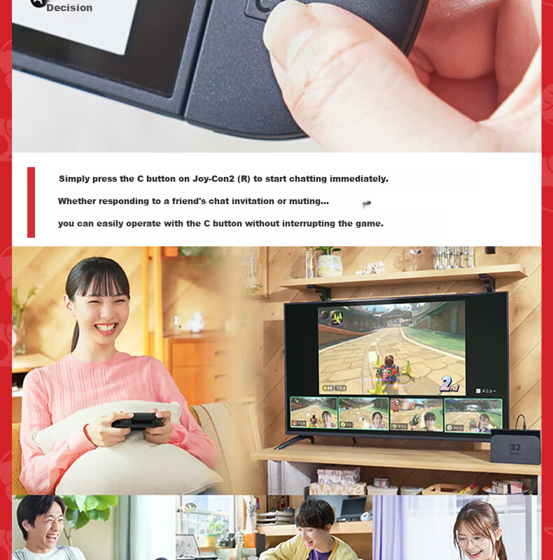 Nintendo Switch Upgraded SWICTH2 Joy-Con2 [2nd Generation Controller, Red And Blue] Game Console Controller Joystick NS2 Peripherals, 2-Pack 10