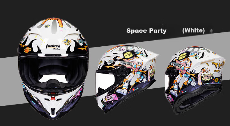 Tanked Racing Motorcycle Helmet, Full-Face T153S Black Future Technology [Duck Co-Branded Edition], XL 20