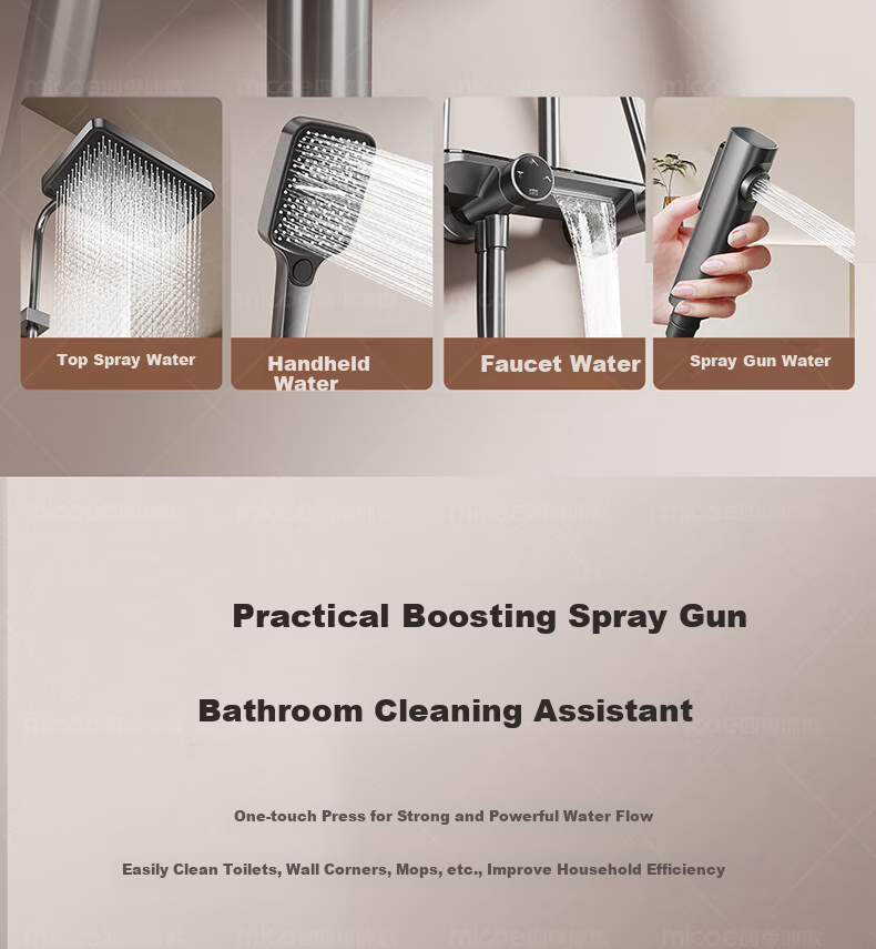 MICOE Bathroom Shower Set, S3 Series Gunmetal Gray, Multi-Functional High-Pressure Shower Head Complete Kit 15