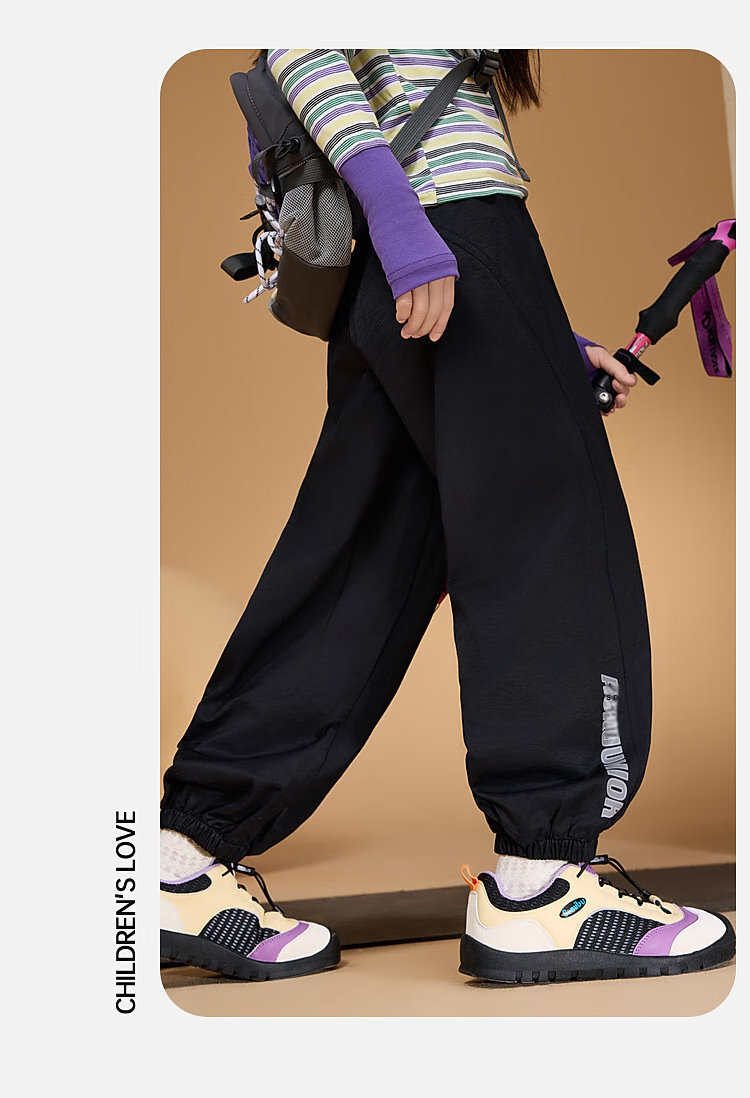 ASK JUNIOR Children's Clothing Girls' Youth Autumn Sports Pants Jogger Running Casual Trousers Black 110 31