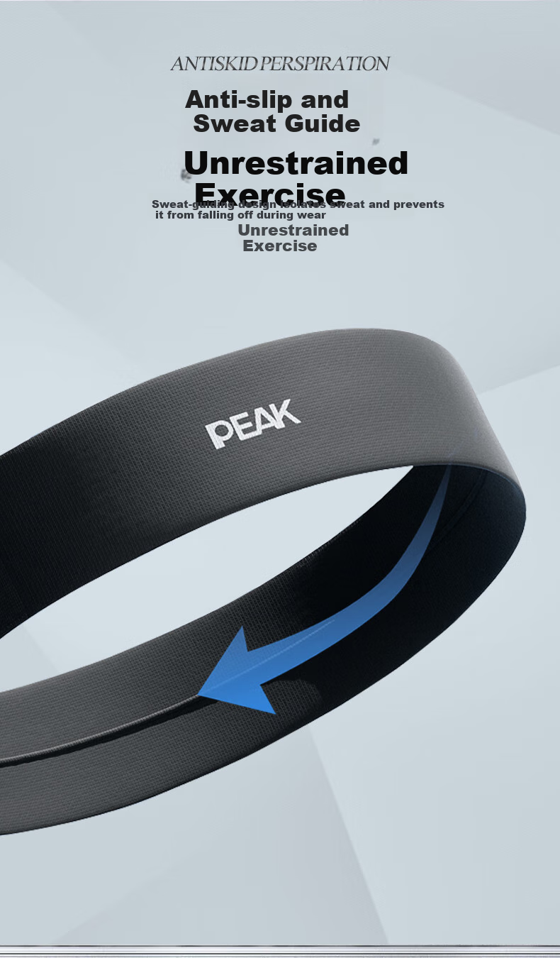 PEAK Sports Headband for Men And Women, Sweat-Absorbing Headband, Sweat-Stopping Band, Running Sweat-Guiding Band, Basketball Sweat-Proof Headband, Hair-Tying Headband, Head Hoop 4