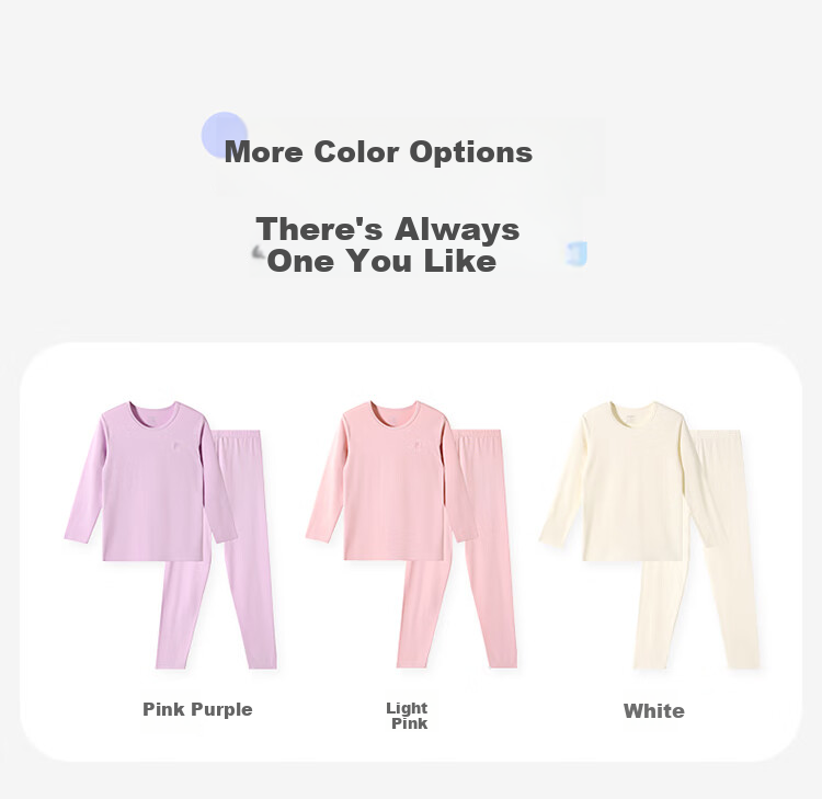 Jiusuiban Children's Thermal Underwear, Girls' Autumn And Winter Fleece-Lined Thin School Uniform Base Layer Cotton Sweater Pajamas Pants, Big Kids Autumn Clothes And Pants 8