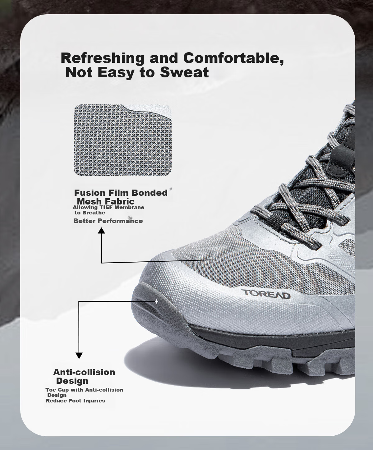 TOREAD Waterproof Hiking Shoes for Men, Autumn And Winter Outdoor Mountaineering Shoes, Non-Slip Comfortable Casual Sports Shoes TFAABN91766 3