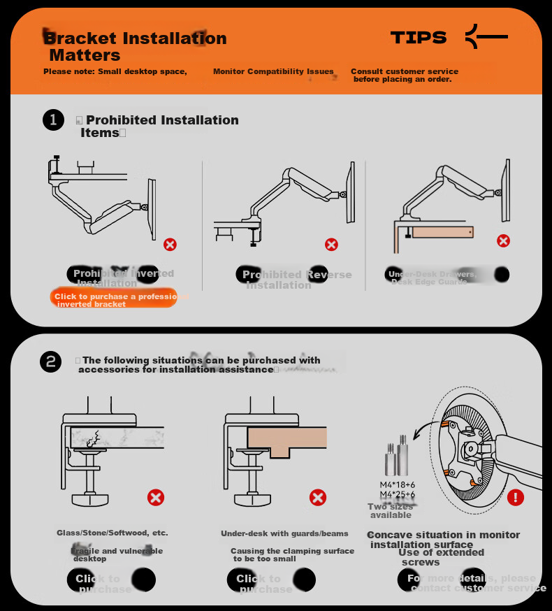 Songneng Monitor Stand, Computer Stand Display Arm, Computer Desk Screen Bracket, Quick Assembly Bracket, Monitor Riser, Compatible with Zhuowei T630S-1B 8