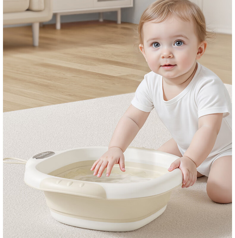 YEEHOO Newborn Foldable Wash Basin Baby Foot Bath Diaper Washing Basin Infant Toddler Children's Face Basin 3-Pack 6