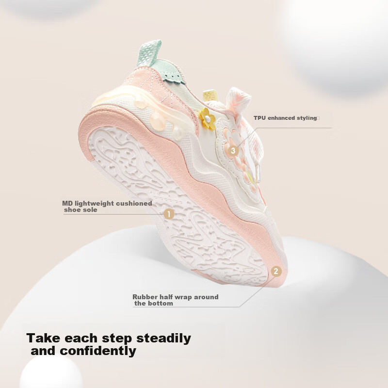 BALABALA Children's Shoes, Kids' Sneakers, Breathable Non-Slip Footwear, Girls' Autumn Casual Shoes, Cute And Adorable, 208325141001