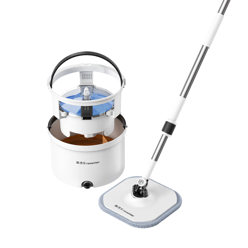 HoMettler Clean And Dirty Separation Rotating Mop, 4 Mop Cloths for Home Use, Hands-Free Cleaning, No Washing Required, 2026 Lazy Person's Flat Mop with Bucket for Glass Cleaning