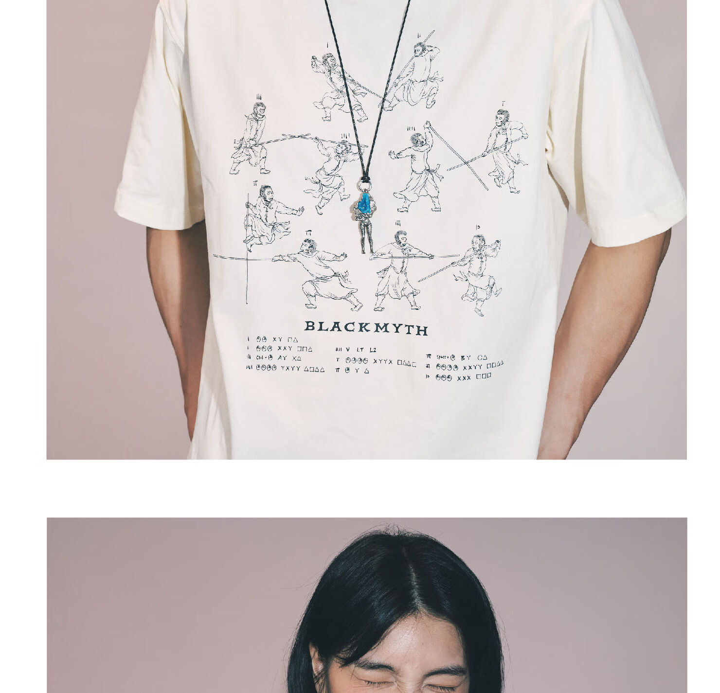 Heishenhua Stone Pendant Necklace, Unisex Wukong Versatile Sweatshirt Chain, Sweater Chain for Collection And Gift-Giving 2
