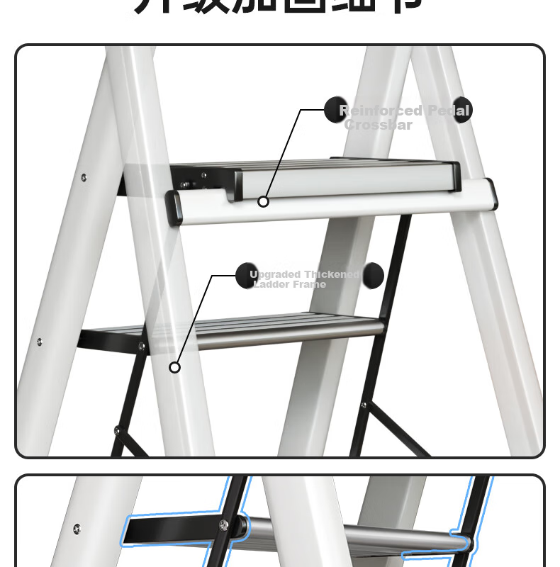 Yilinju Telescopic Ladder, A-Frame Ladder, Household Ladder, Extendable A-Frame Ladder, Foldable Aluminum Alloy Ladder 9