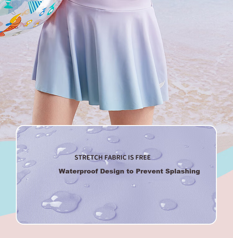 MIZUNO Children's Swimsuit, Cute Mermaid Princess Style with Skirt for Girls, Sun Protection One-Piece Swimwear for Older Kids, Hot Spring Bathing Suit A3402 Purple 130 6