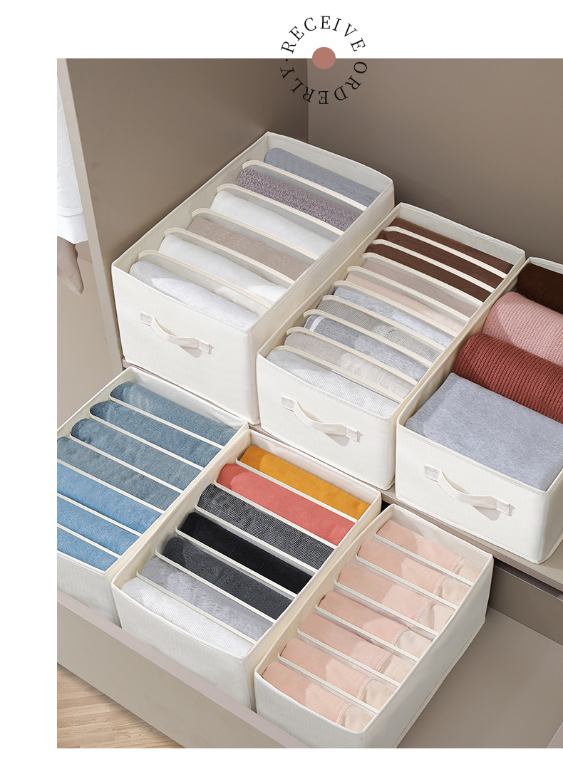 Baicaoyuan Storage Box, Clothes And Pants Organizer, Fabric Lint-Free Underwear Drawer Divider, Foldable Organizer, Large Size with Extra Height, 1 Piece 11