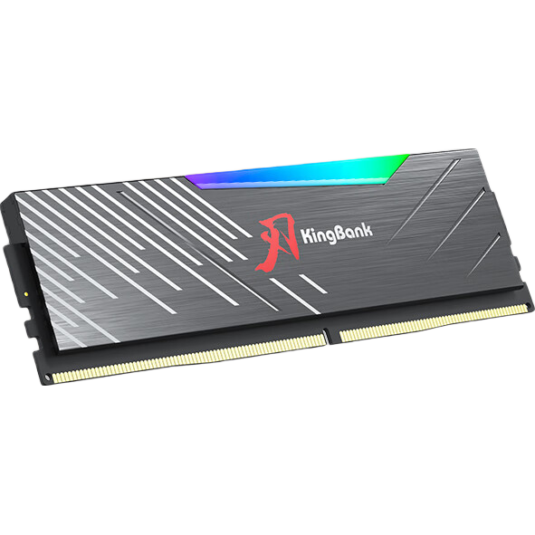 KINGBANK 64GB (32GB X 2) Kit, DDR5 6400 Desktop Memory Module, Hynix A-Die Chips, Black Blade RGB Light Bar, C32 Deepseek Hardware