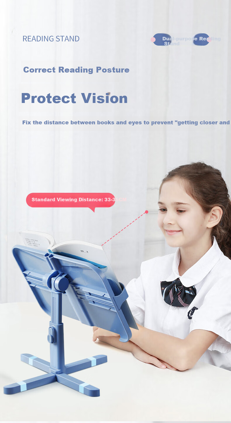 Maotaizi Double-Layer Reading Stand, Children's Book Holder, Multifunctional Reading Stand, Writing Board, Posture Corrector, Adjustable Reading Rack, Book Fixer 8