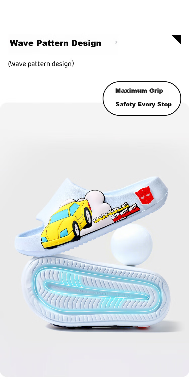 Transformers Children's Slippers for Boys, Summer Style, Non-Slip Soft-Soled Sandals for Toddlers And Older Kids, Yellow, Size 180 2